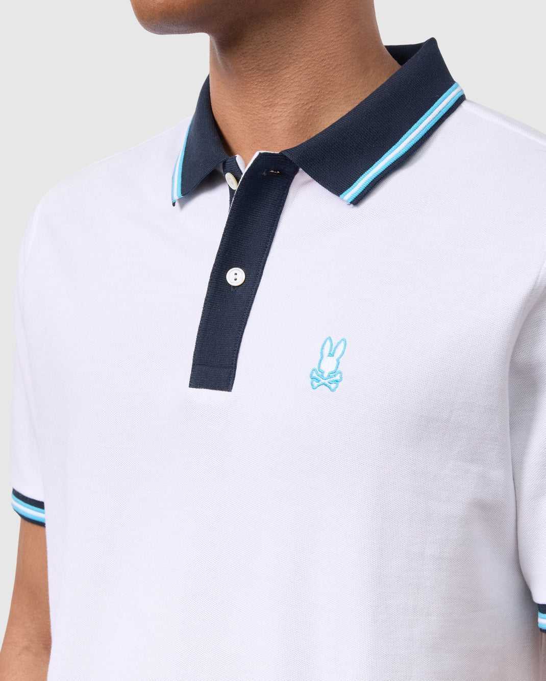 Polos Psycho Bunny Salina Pique Polo Shirt Blanche Homme | OHG-18477701